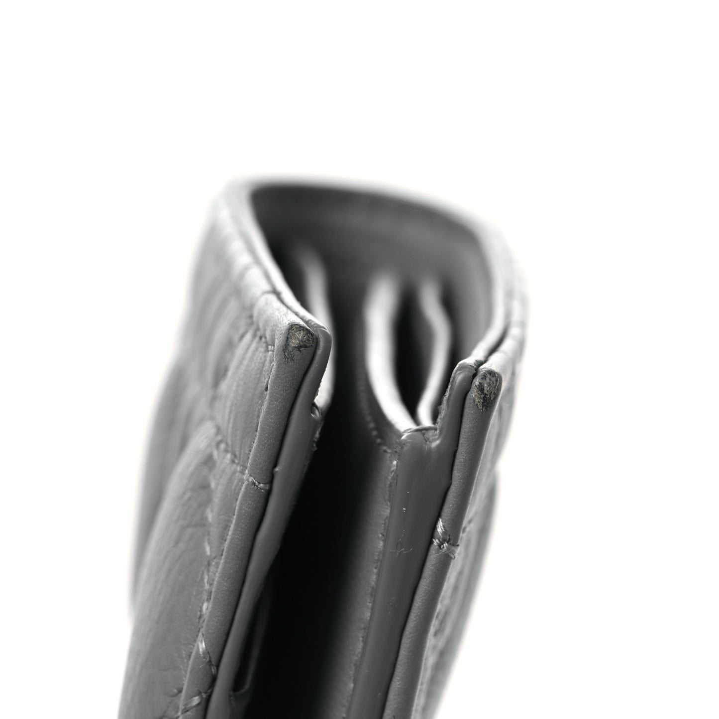 Supple Calfskin Cannage Caro Slim Wallet Cloud Blue