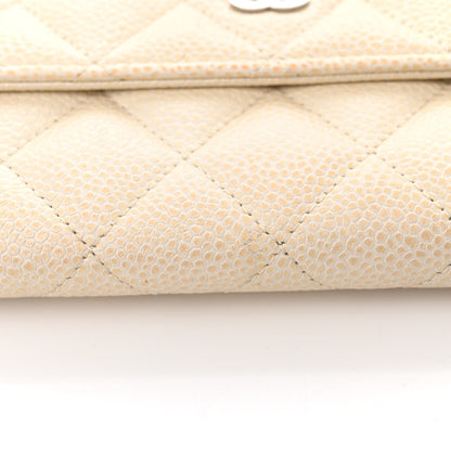 Chanel Caviar Quilted Large Flap Wallet Ivory 14 of 15