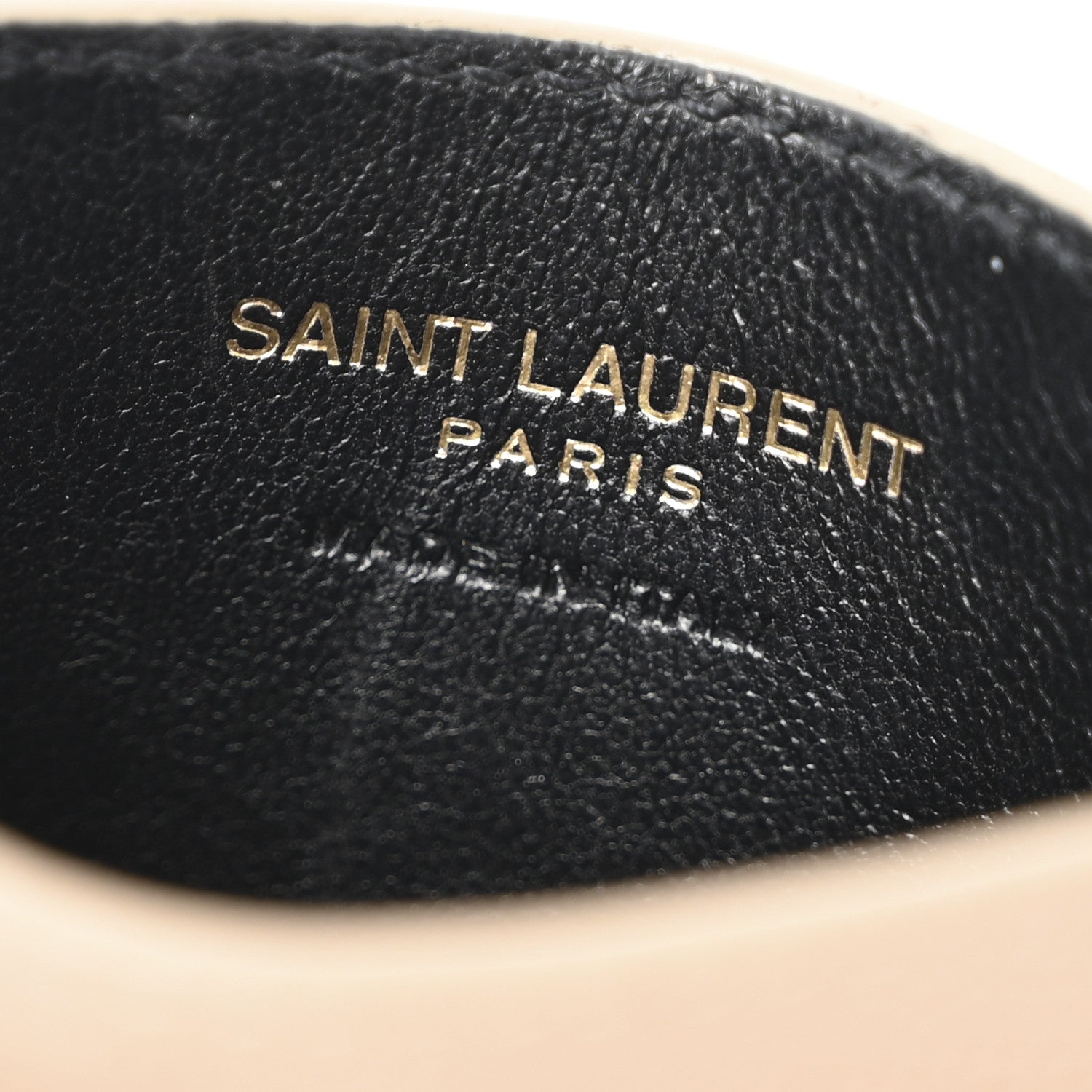 Saint Laurent Grain De Poudre Matelasse Chevron Monogram Credit Card Case Dark Beige 6 of 11
