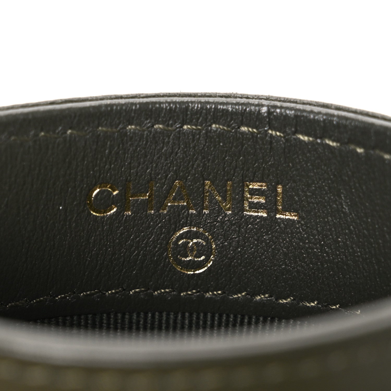 Chanel Lambskin Quilted Chanel 19 Card Holder Khaki 6 of 9