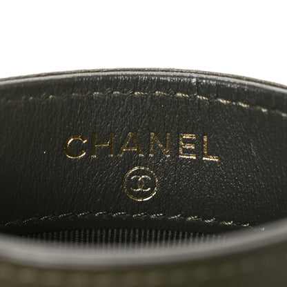Chanel Lambskin Quilted Chanel 19 Card Holder Khaki 6 of 9