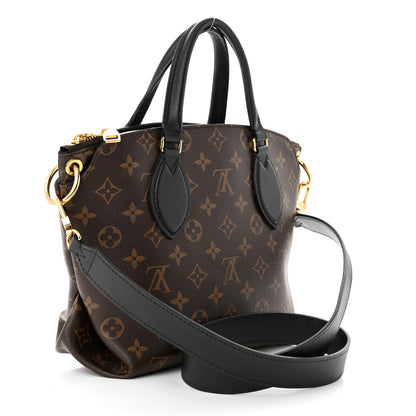 Louis Vuitton Monogram Flower Zipped Tote PM Black 3 of 9