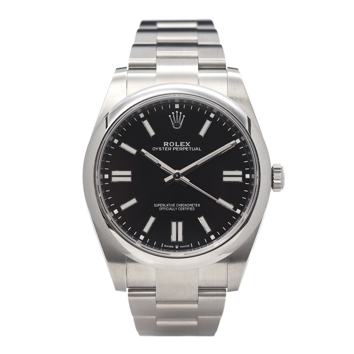 Rolex Stainless Steel 41mm Oyster Perpetual Watch Bright Black 124300 1 of 7