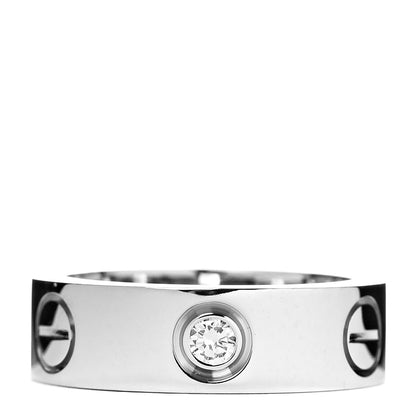 Cartier 18K White Gold 3 Diamond 5.5mm LOVE Ring 48 4.5 3 of 5