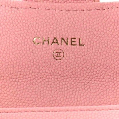 Chanel Caviar Flat Chevron Quilted Flap Card Holder Pink 5 of 7