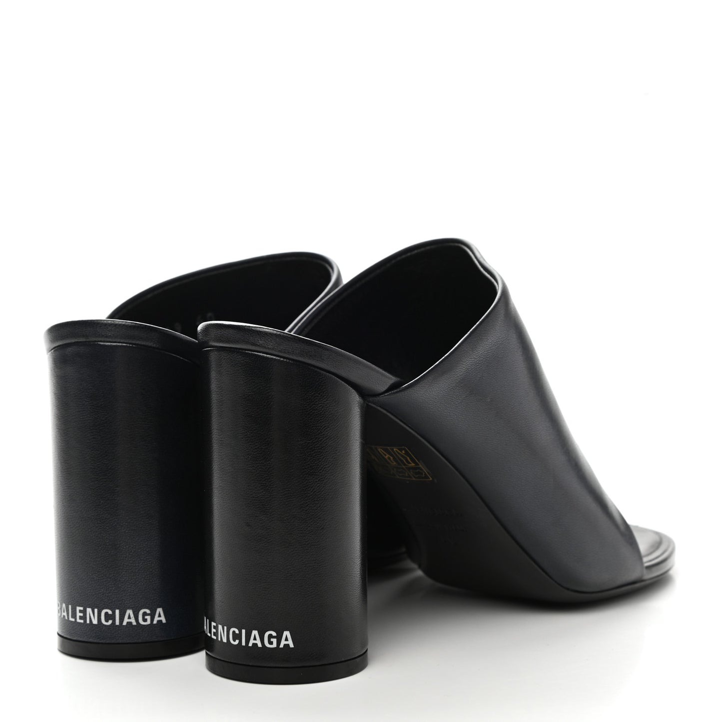 Shiny Sheepskin Oval 90mm Mule Pump 40 Navy