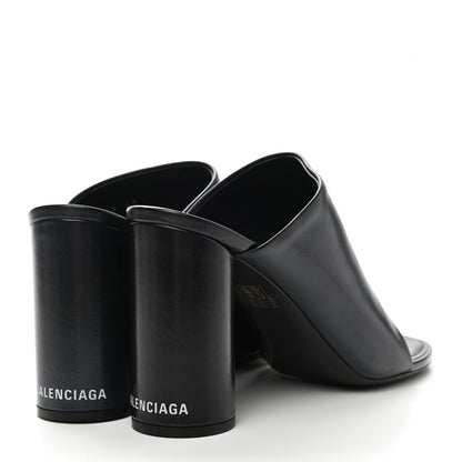 Balenciaga Shiny Sheepskin Oval 90mm Mule Pump 40 Navy 4 of 8
