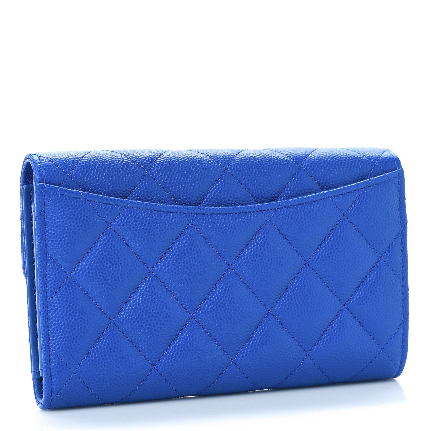 Chanel Caviar Quilted Medium Flap Wallet Blue 3 of 9