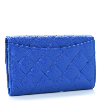 Chanel Caviar Quilted Medium Flap Wallet Blue 3 of 9