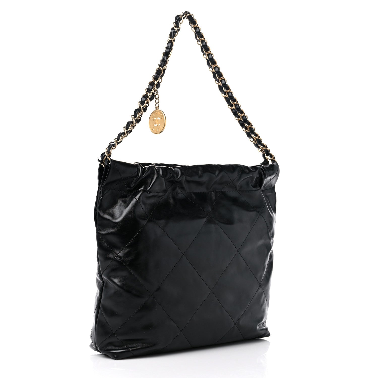 Chanel Shiny Calfskin Quilted Small Chanel 22 Black 4 of 11