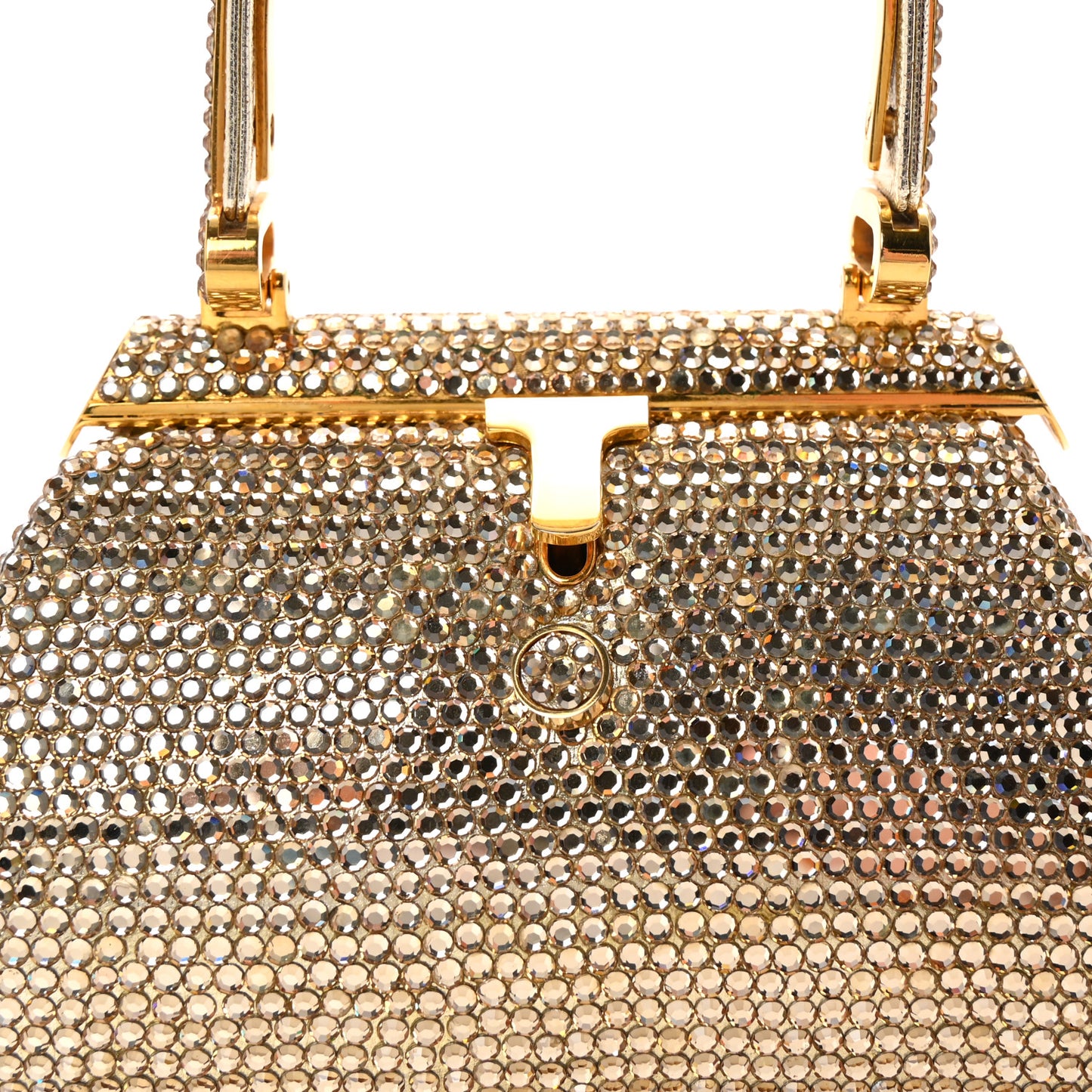 Swarovski Crystal Minaudiere Clutch Gold
