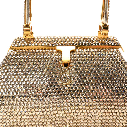 Judith Leiber Swarovski Crystal Minaudiere Clutch Gold 6 of 8