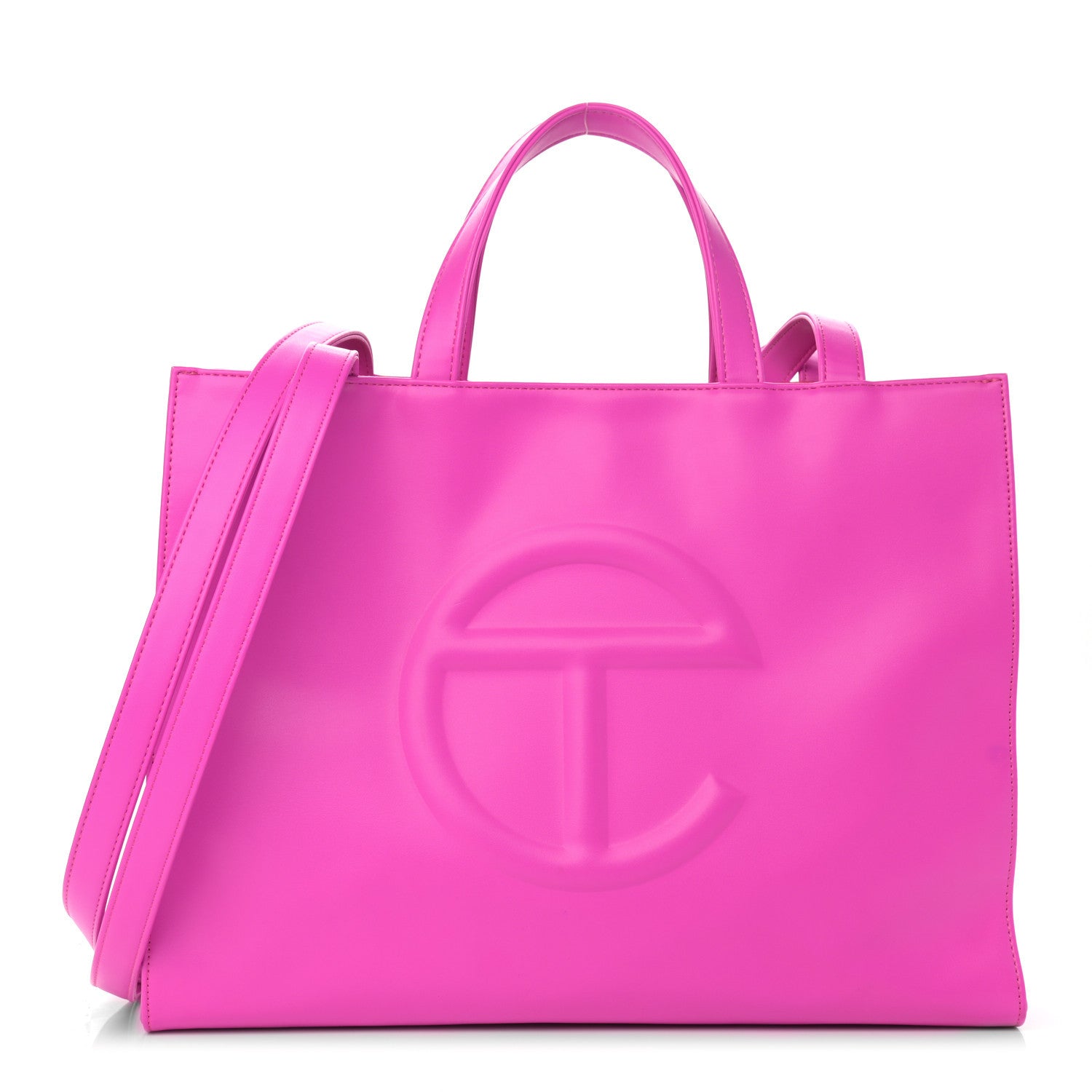 TELFAR Vegan Leather Medium Shopping Bag Azalea FASHIONPHILE