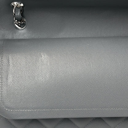 Chanel Caviar Quilted Jumbo Double Flap Grey 9 of 10
