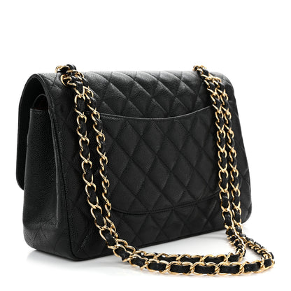 Chanel Caviar Quilted Jumbo Double Flap Black 3 of 11