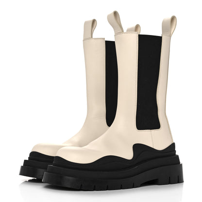 Bottega Veneta Calfskin The Tire Chelsea Boots 37 Sea Salt Black 3 of 10