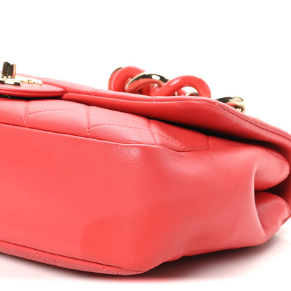 Chanel Lambskin Quilted Resin Bi-Color Chain Flap Bag Red 10 of 10