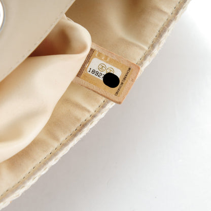 Chanel Raffia Sequin Small Single Flap Beige Gold 8 of 9