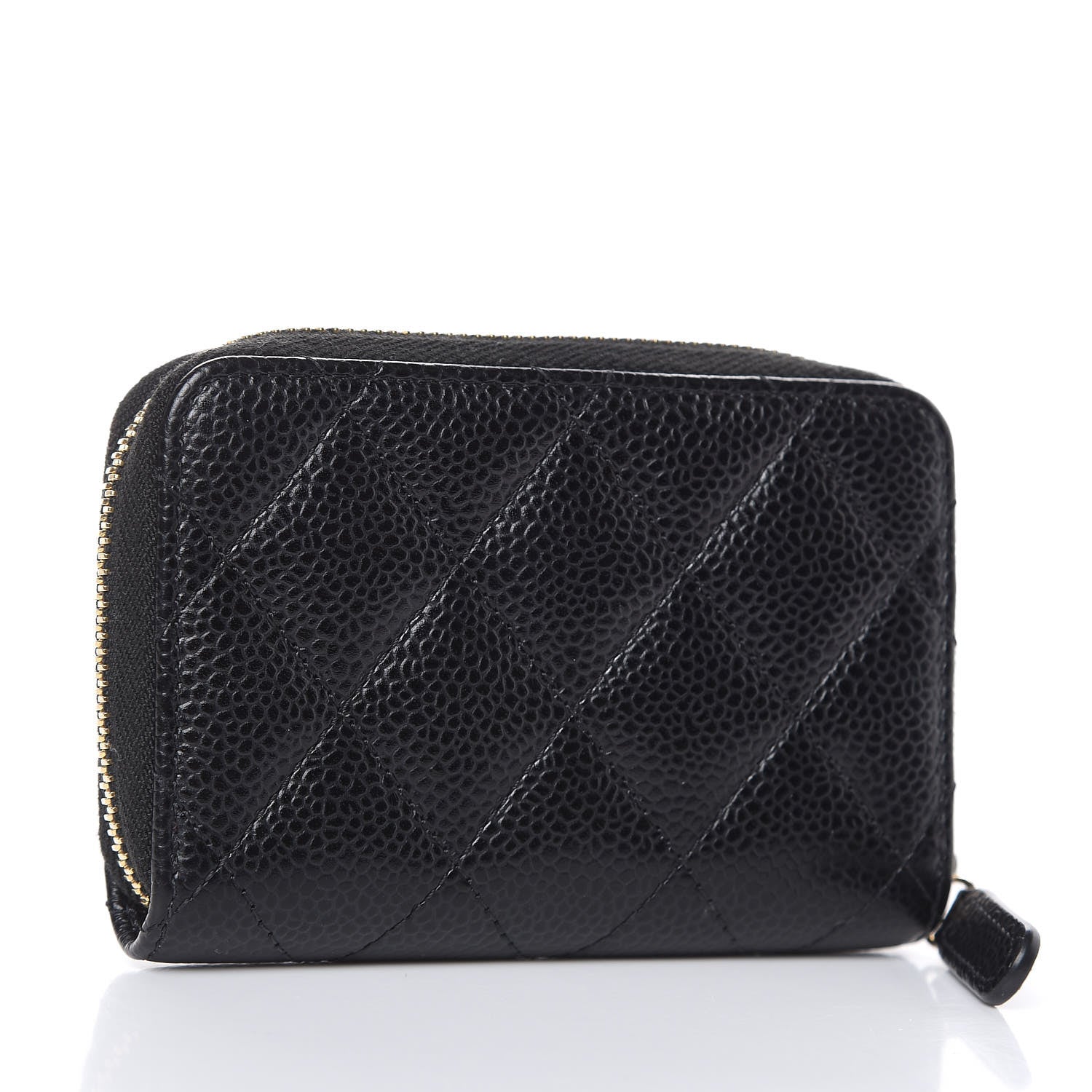 Chanel Caviar Quilted Zip Coin Purse Black 3 of 7