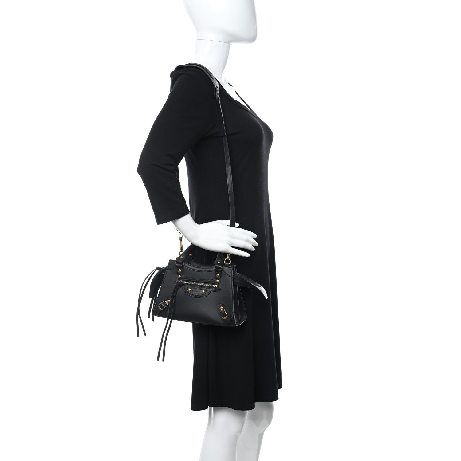 Balenciaga Smooth Calfskin Neo Classic Gold Hardware Mini City Black 2 of 9