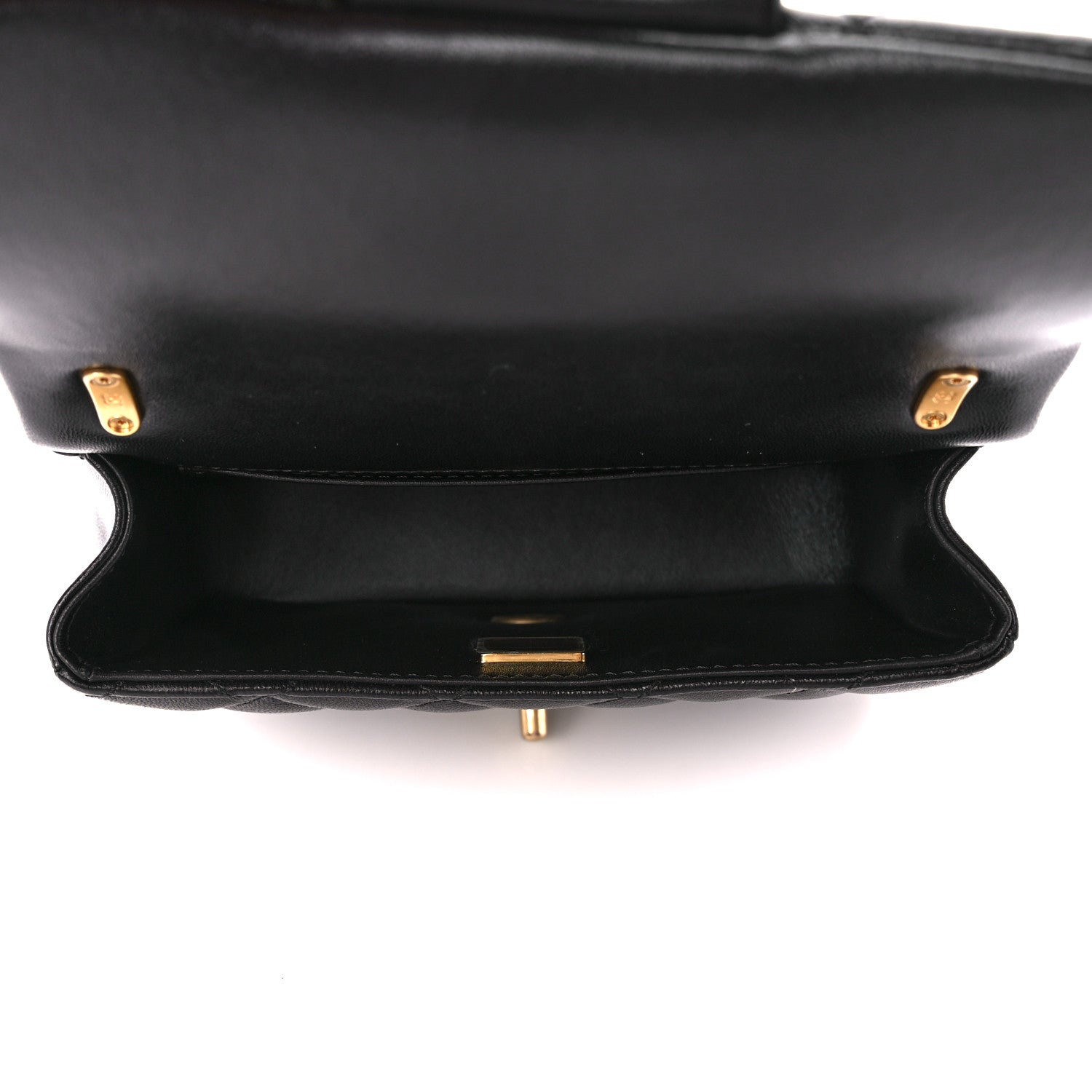 Chanel Shiny Lambskin Quilted Pearl Twist Mini Square Flap Black 4 of 11