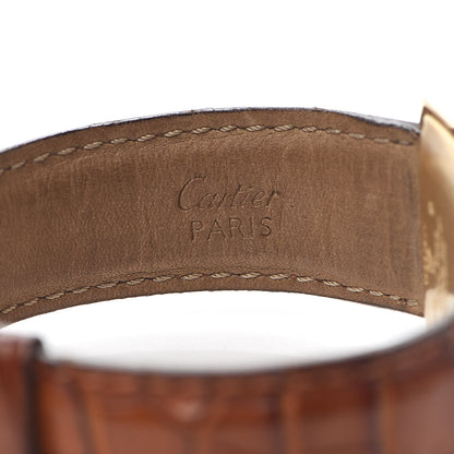 Cartier 18K Yellow Gold Alligator 28mm Tank Francaise Automatic Watch Brown 5 of 6