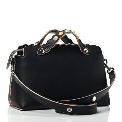 Fendi Vitello Dolce Scalloped Studded Medium By The Way Boston Bag Blu Notte 2 of 4