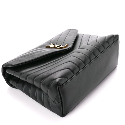 Saint Laurent Calfskin Y Quilted Monogram Medium Loulou Chain Satchel Black 10 of 11