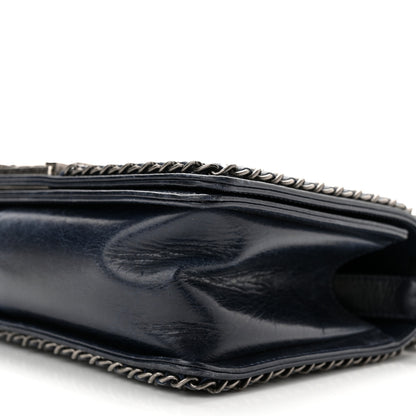 Chanel Glazed Calfskin Quilted Medium Boy Chained Flap Blue 10 of 10