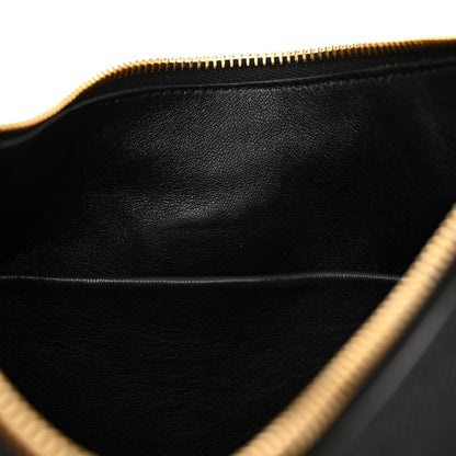 Prada Vitello Daino Soft Zippered Hobo Shoulder Bag Black 11 of 11