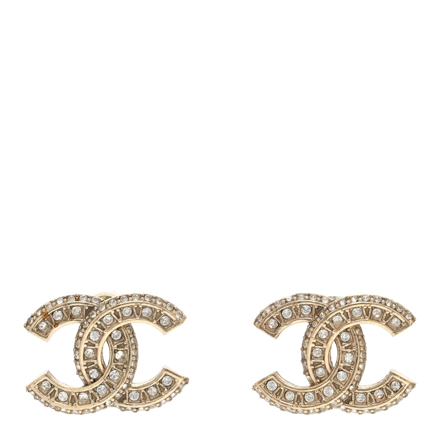 Crystal Timeless CC Earrings Light Gold