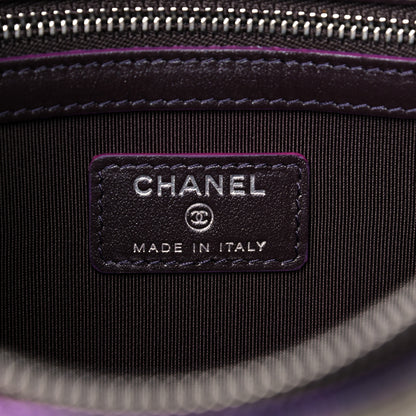 Chanel Iridescent Crumpled Calfskin CC Ripples Medium Cosmetic Case Purple 6 of 12