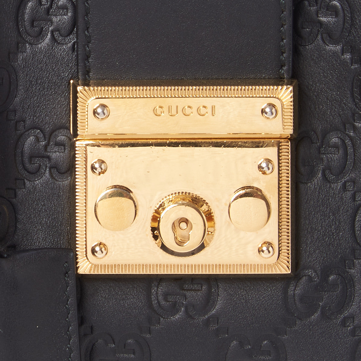 Gucci Guccissima Small Padlock Tote Black 8 of 10