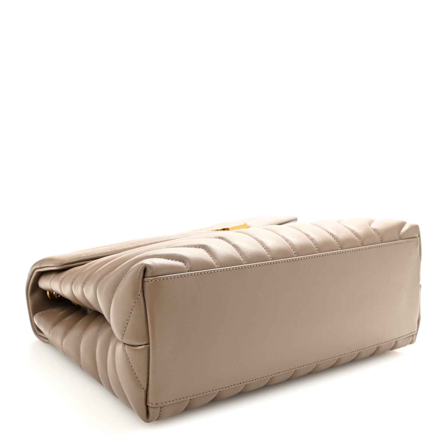 Saint Laurent Calfskin Y Quilted Monogram Medium Loulou Chain Satchel Dark Beige 5 of 11