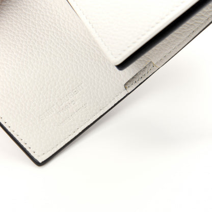 Saint Laurent Grained Calfskin Paris Petite Compact Wallet White Black 6 of 7