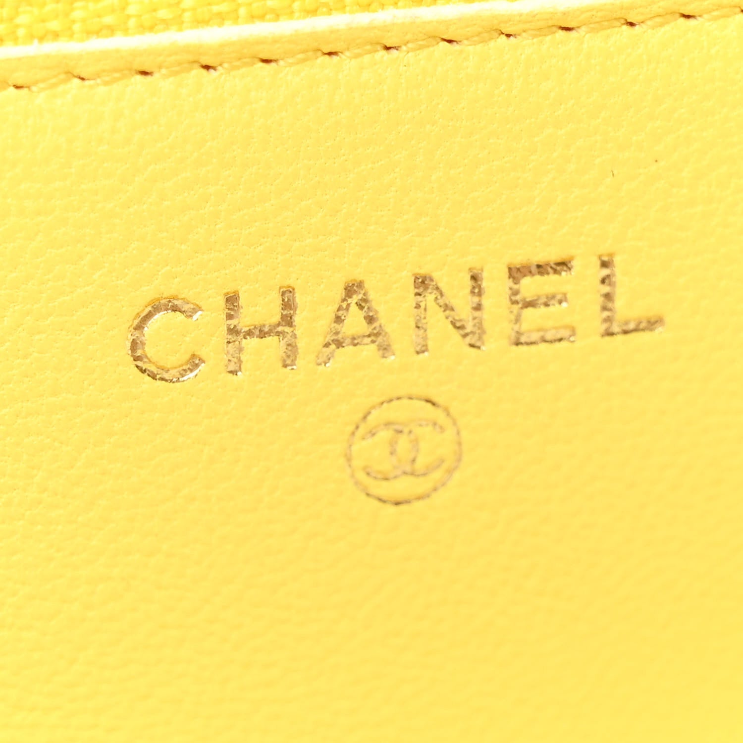 Chanel Lambskin Quilted Wallet on Chain WOC Yellow 6 of 12