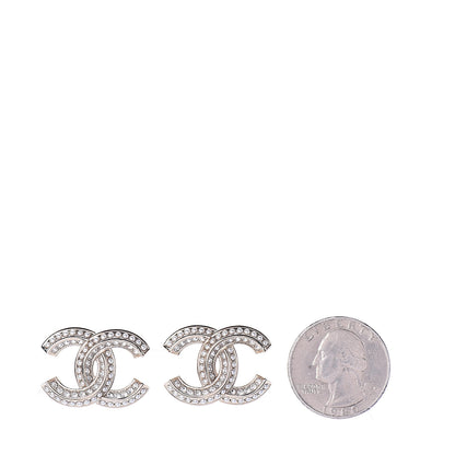 Chanel Crystal Pearl Chain Mania CC Earrings Gold 2 of 4