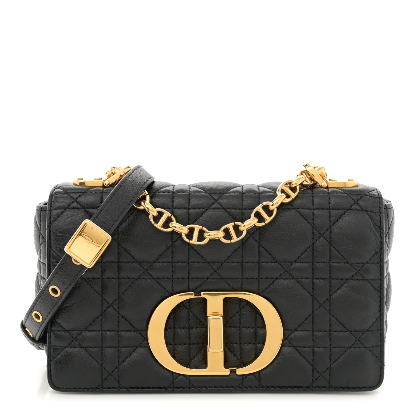 Calfskin Cannage Small Caro Bag Black