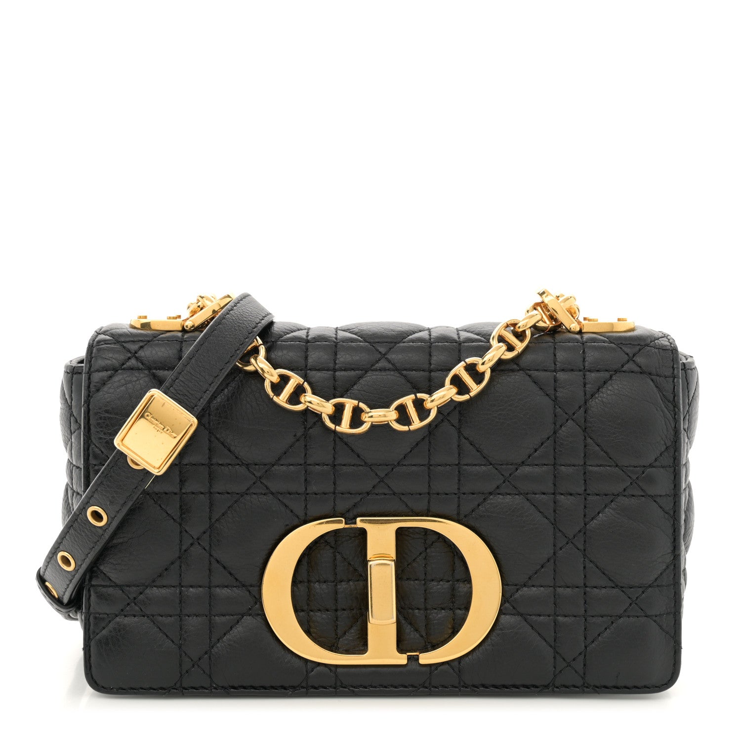 Christian Dior Calfskin Cannage Small Caro Bag Black 1 of 12