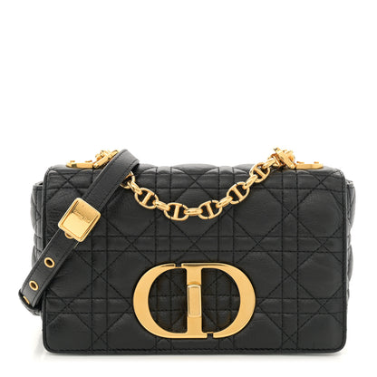 Christian Dior Calfskin Cannage Small Caro Bag Black 1 of 12