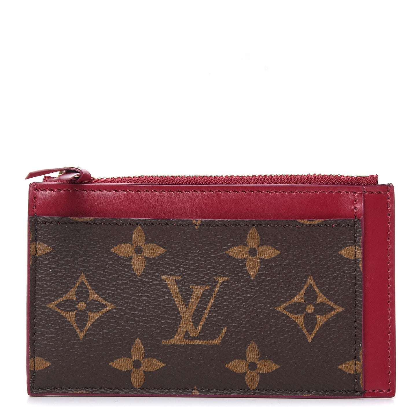 Monogram Zipped Card Holder Fuchsia