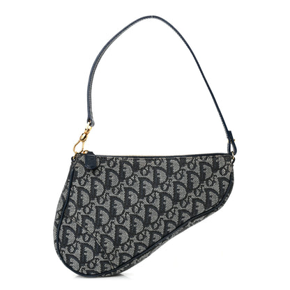 Christian Dior Monogram Mini Saddle Pochette Navy 1 of 12