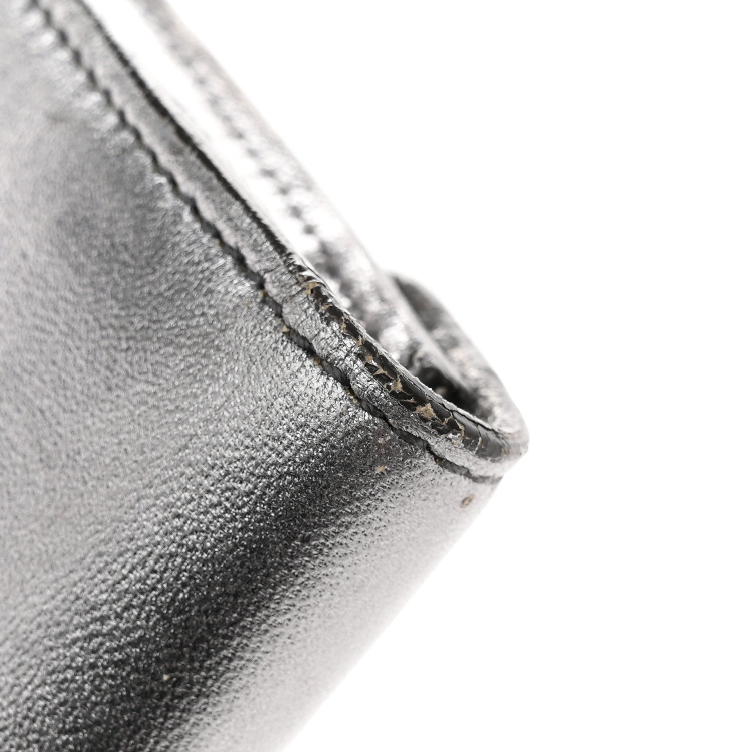 Saint Laurent Metallic Calfskin Y-Mail Clutch Silver 17 of 22