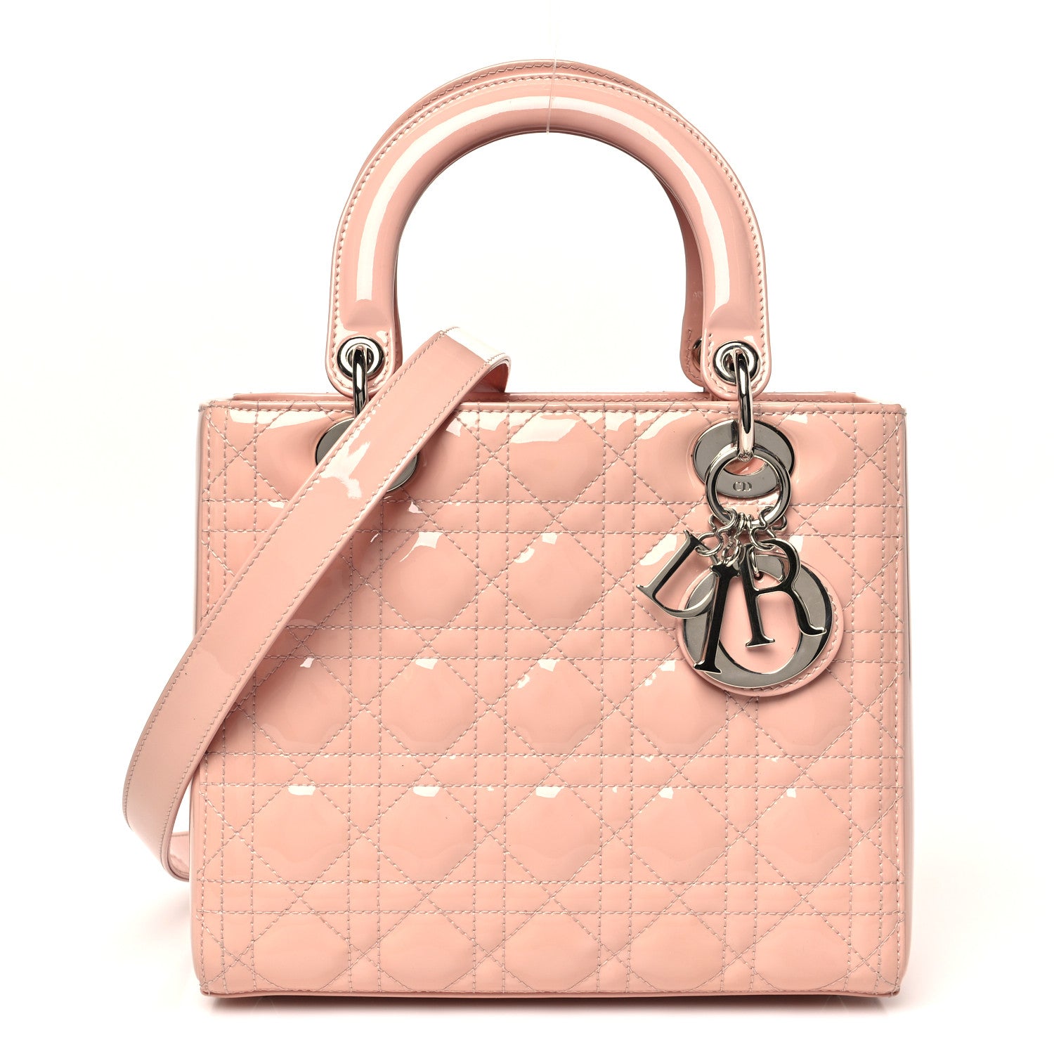Christian Dior Patent Cannage Medium Lady Dior Light Pink 1 of 10