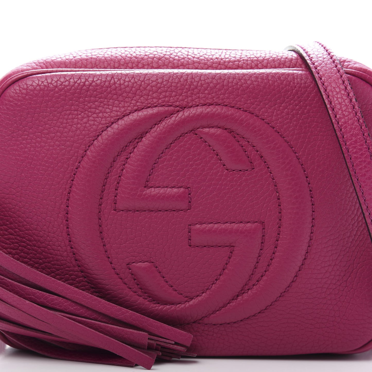 Pebbled Calfskin Small Soho Disco Bag Bright Bougainvillea