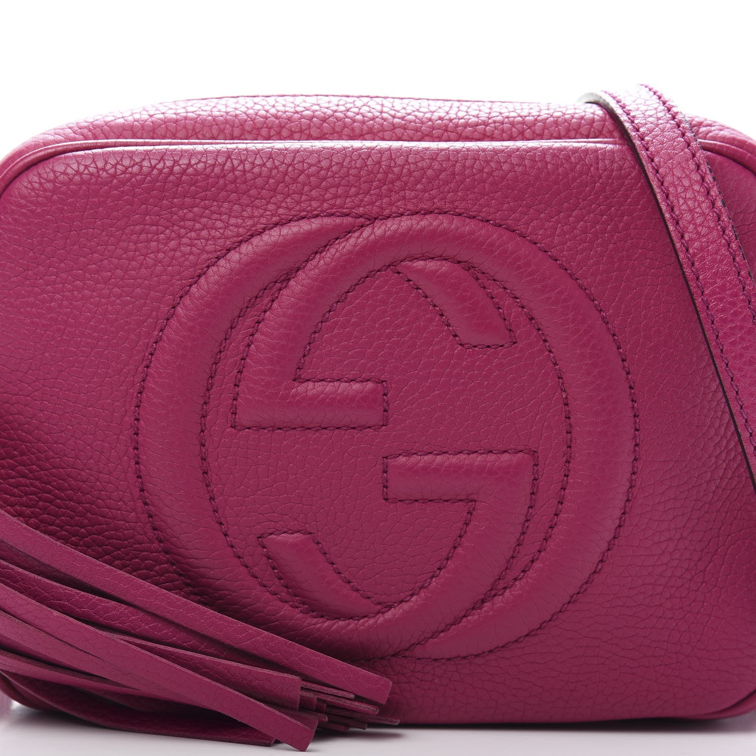 Gucci Pebbled Calfskin Small Soho Disco Bag Bright Bougainvillea 15 of 15