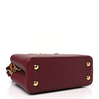 Louis Vuitton Taurillon Ostrich Mini Capucines Griotte Red Honey 4 of 9