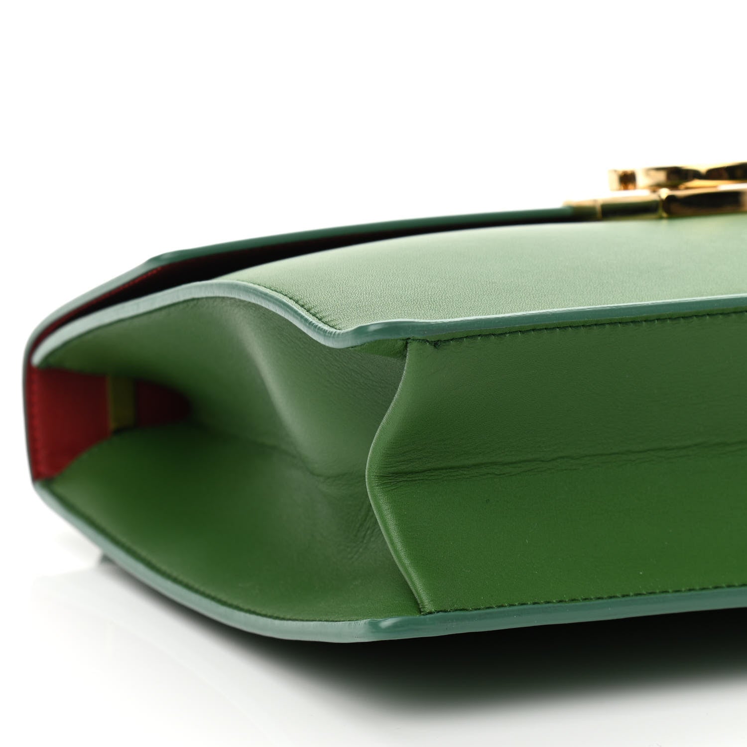 Salvatore Ferragamo Calfskin Gancio Lock Satchel Green 7 of 8