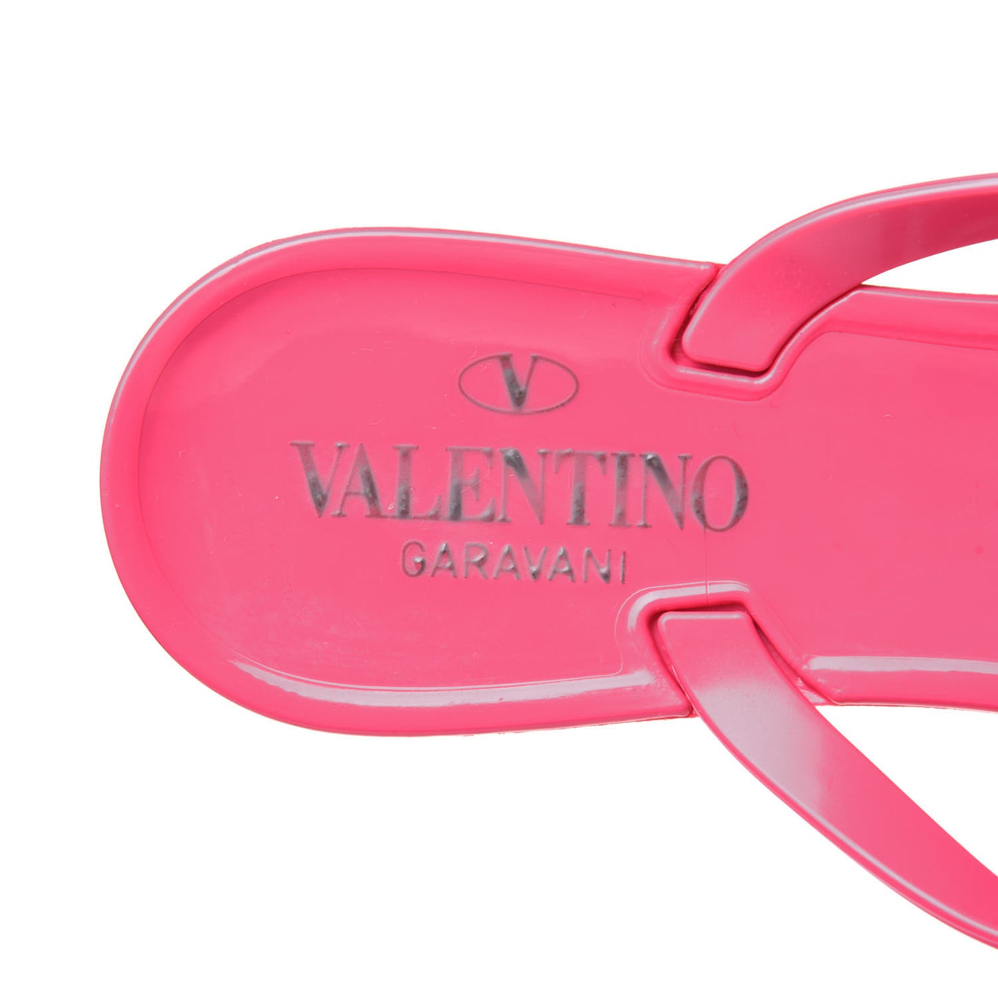 PVC Jelly Rockstud Bow Thong Sandals 37 Pink