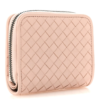 Bottega Veneta Nappa Intrecciato Small Bi-Fold Zip Wallet Pink 3 of 12